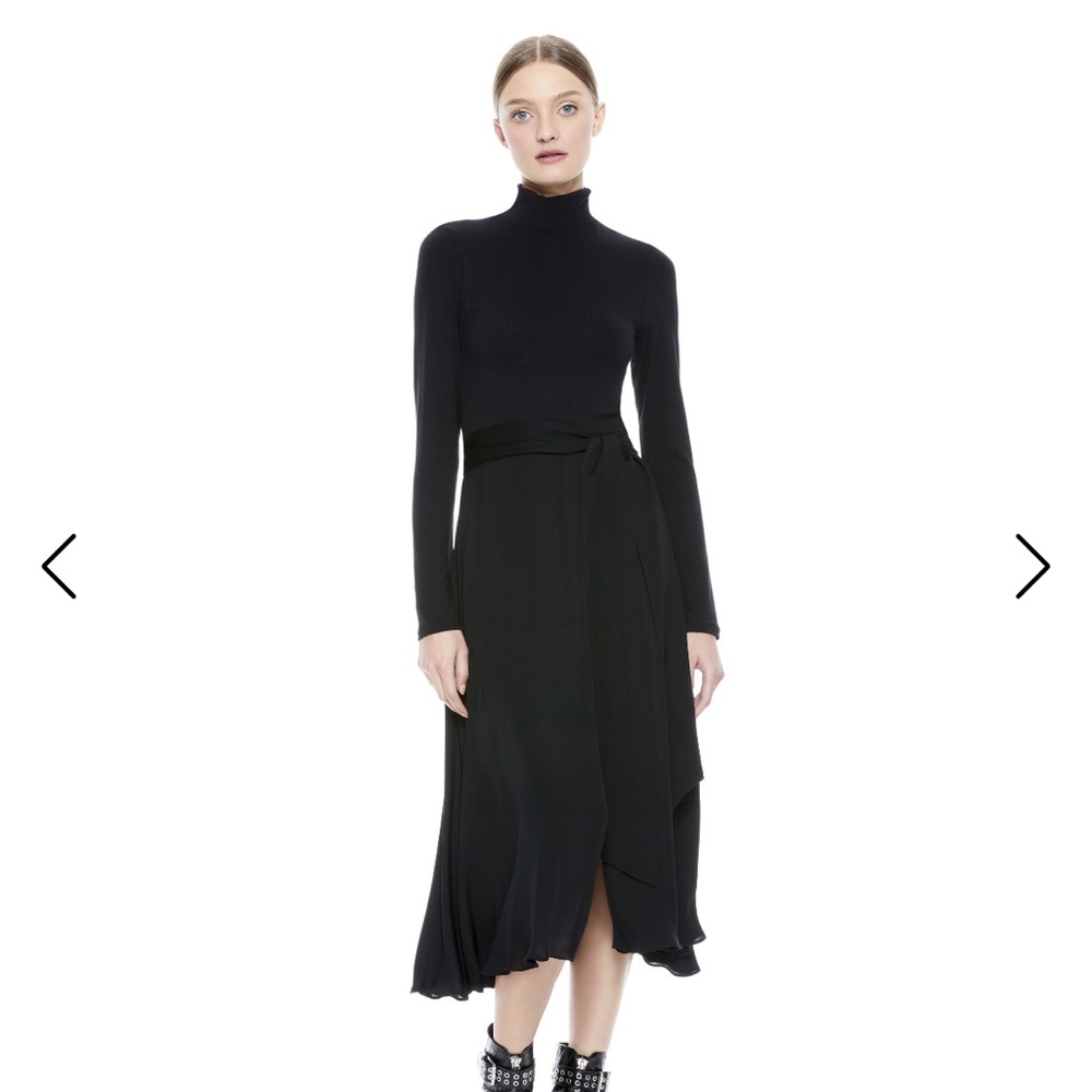 Alice + Olivia Black Midi Dress